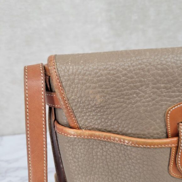 Dooney & Bourke Vintage Calvary Spectator Tan Brown Pebble Leather Crossbody Bag - Picture 10 of 16